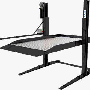 AMT 232P – 2 Post Parking Lift with Manual Lock Release, Hydraulic Drive & Fully Enclosed Platform – CE Certified