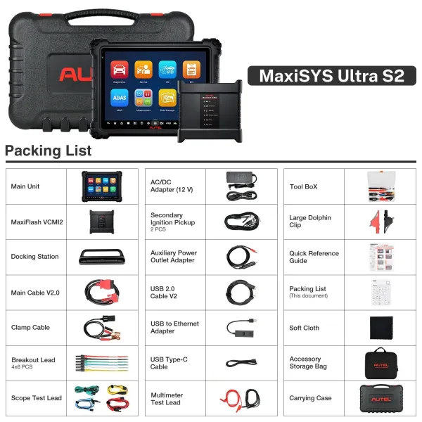 <h1 class="product-title cs-product-maintitle">Autel MaxiSys Ultra S2 EV</h1> <h2 class="product-title cs-product-subtitle">High-Voltage System Diagnose & Battery Pack Test | With AI, 6-IN-1 VCMI2, Topology 3.0, Enhanced Oscilloscope, 48+ Services, Upgraded from Autel Ultra</h2> <h1 class="product-title cs-product-maintitle">Autel MaxiSys Ultra S2 EV</h1> <h2 class="product-title cs-product-subtitle">High-Voltage System Diagnose & Battery Pack Test | With AI, 6-IN-1 VCMI2, Topology 3.0, Enhanced Oscilloscope, 48+ Services, Upgraded from Autel Ultra</h2>
