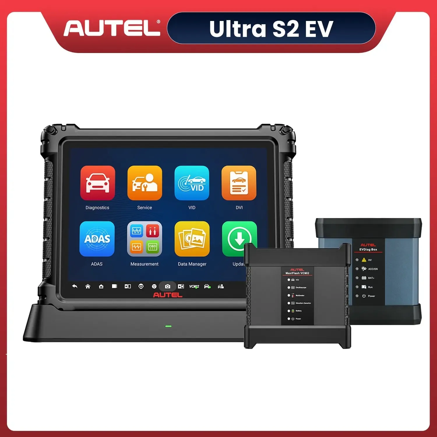 Autel MaxiSys Ultra S2 EV High-Voltage System Diagnose & Battery Pack Test | With AI, 6-IN-1 VCMI2, Topology 3.0, Enhanced Oscilloscope, 48+ Services, Upgraded from Autel Ultra