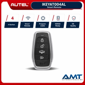 Autel IKEYAT004AL Smart Remote | 4-Button Universal Programmable Key | KM100 Compatible | 2-Year Updates