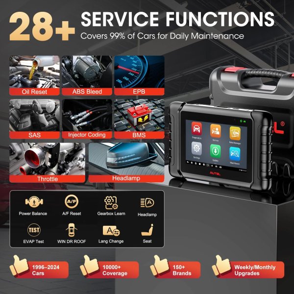 Autel Scanner MaxiCheck MX808S, 2024 US Ver of MaxiCOM MK808S/ MK808Z, Functions as MK900/ MX900, Full Bidirectional as MK900BT MK808BT PRO, 3K+ Active Test, 28+ Service, OE All System, OS 11, FCA SGW