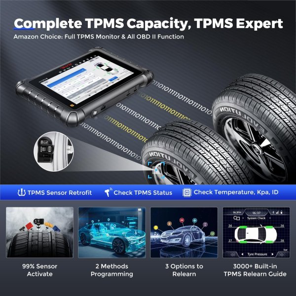 MaxiCheck MX900TS: Automotive Diagnostic System with Comprehensive TPMS Solutions | Exceptional OE-Level Functionality | Smart AutoVIN Technology | Advanced TPMS Diagnostics | Supports Pre & Post Scan | Ideal for Workshop Operations Management | Autel MX-Sensor Programming