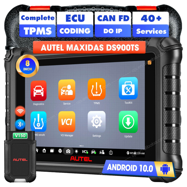 Autel MaxiDAS DS900-TS: Same as MP900-TS, 2024 OS 11 DS900TS ECU Coding Bidirectional Tool, Full TPMS as MS906 PRO-TS, 3000+ Active Test, Up of MaxiSys MS906TS DS808S-TS MK808S-TS, 40+ Reset, FCA SGW