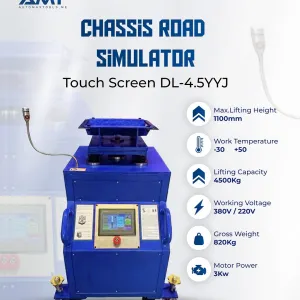 Suspension Abnormal Sound Detector Chassis Road Simulator, Powered by a multi-frequency high torque motor for precision testing! ⚙ Lifting Capacity: 4500kg ⚡ Voltage:220/380V 🖥 High-end Touch Screen for effortless operation 🔦 Built-in searchlights for better visibility