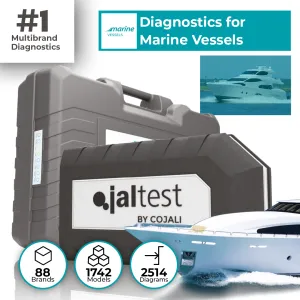 Jaltest Marine 24.1 Multi-Brand and Multi-System Diagnostic Tool - Comprehensive Advanced Vessel Diagnostics, Maintenance Software for Inboard, Outboard, and Stationary Engines