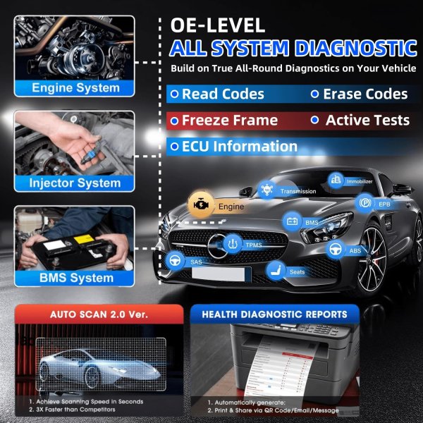 Autel MaxiCheck MX900 OBD2 Scanner, Same As Autel MaxiCOME MK900 All System Diagnostic Scan Tool for Cars, 40+ Reset Services, Autos Maxisys Tool Upgrade of Autel MK808S MX808 S MD808 PRO