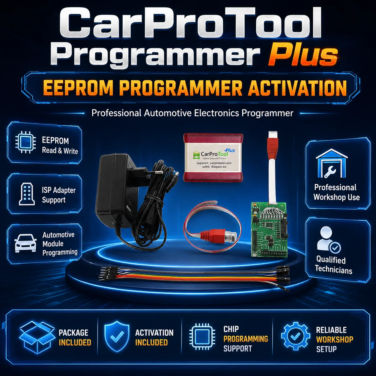 CarProTool Programmer Plus Global Version – EEPROM Programmer with Lifetime Activation & ISP Adapter