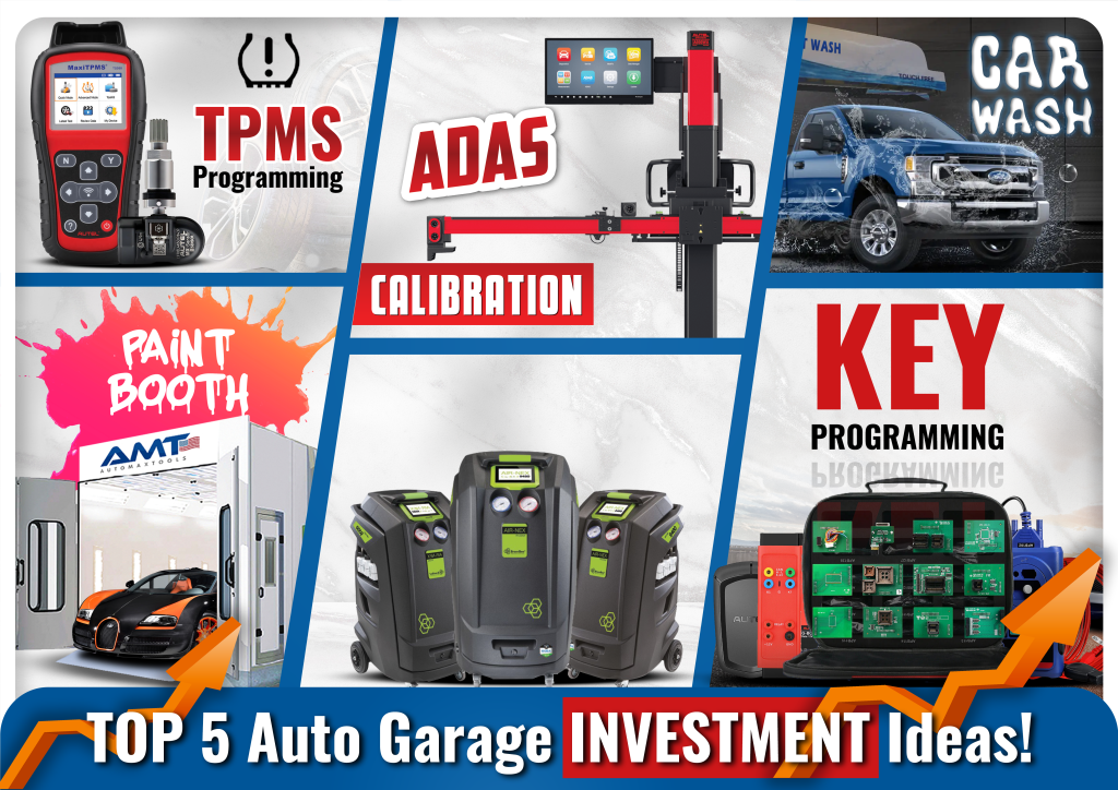 Why Invest in Automotive Solutions in the UAE? The UAE is a fast-growing market for used cars, many of which require repairs before resale. High-end features like ADAS systems and key programming are in high demand, and garages offering these services can benefit from rapid returns on investment. Customers look for affordable, quick repairs to make cars roadworthy again, giving businesses the perfect opportunity to thrive in this sector. 1. Tire Sensors: A Simple, High-Profit Investment Maximize image Edit image Delete image AUTEL MX SENSOR TPMS Sensor Programming with Autel MXSensors & IM508WF One of the easiest and most profitable services you can offer in your garage is tire sensor installation. With Autel tire sensor technology, you can program and install sensors in just minutes. Each tire sensor is highly affordable, and Autel’s MXSensors make installation straightforward. Revenue potential: Garage owners typically charge significantly for sensor installation, providing an attractive profit margin per job. Given the demand for sensors, this can quickly become a steady revenue stream. Autel's TPMS solutions, such as the IM508WF, are designed for ease of use, so no specialized training is required to get started. Plus, you can take advantage of package deals, where buying in bulk can come with programming devices included, further boosting your profits. Initial Investment: The Autel MXSensors cost around 60-70 AED per sensor, and the Autel IM508WF diagnostic tool costs 1,245 AED. Service Pricing: Garages typically charge 400-800 AED per vehicle to replace TPMS sensors, including labor. ROI Calculation: With an investment of approximately 3,845 AED for 20 sensors and the diagnostic tool, servicing 10 cars at 600 AED each generates 6,000 AED in revenue. ROI of over 50% is achievable after just 10 cars. 2. ADAS Calibration: The Future of Vehicle Safety Minimize image Edit image Delete image The MaxiSYS IA900WA Wheel Alignment and ADAS calibration frame enables the performance of four-wheel alignment and ADAS component calibration. Software includes Illustrated alignment instructions, live readings, required tools, and adjustment locations display on included 24” touchscreen screen. ADAS COMP ADAS Calibration with Autel ADAS I800 or ADASI900 As the UAE’s used car market continues to grow, so does the demand for ADAS (Advanced Driver Assistance Systems) recalibration. Most resellers and private owners are looking to repair these systems affordably before reselling their vehicles. With the Autel ADAS calibration systems like Autel ADAS I800 or I900, you can quickly offer services such as lane assist, reverse assist, and blind spot detection. With each ADAS recalibration job fetching a competitive price, the return on investment is quick, with jobs taking as little as 10 minutes. By investing in this essential technology, you not only meet the growing demand but also position your garage as a leader in advanced vehicle safety systems. Initial Investment: Autel ADAS systems, such as the Autel ADAS I800 or I900, are priced between 40,000-130,000 AED, depending on the options and accessories. Service Pricing: ADAS calibration services typically range between 1,000-2,500 AED per vehicle in the UAE. ROI Calculation: For an investment of 55,000 AED, charging 1,800 AED per calibration, performing 40 calibrations generates 72,000 AED in revenue. This allows for a return on investment in just 2 months 3. Key Programming: A High-Margin, Specialized Service Maximize image Edit image Delete image Autel Scanner IM608 PRO II 2024, Android 10 New Ver. of IM608 PRO, AutoScan 2.0, Advanced Coding Function 40+ Services 3000+ Bidirectional MaxiIM IM608 PRO II Key Programming with Autel IM608 Full Locksmith Package Key programming is another lucrative opportunity for garage owners. With Autel’s IM608 Full Locksmith Package, you can program spare keys for high-end cars—a service that generates premium revenue per key. The device comes equipped with comprehensive functions that allow you to serve a range of car brands. With steady demand and the high value of key services, you can break even within a few weeks of launching this service. Given the specialized nature of key programming, not every garage can offer this, making it a high-demand, low-competition business idea that can attract premium clients. Initial Investment: The Autel IM608 full locksmith package costs approximately 12,000 AED. Service Pricing: Key programming for high-end vehicles typically ranges from 500-2,000 AED per car. ROI Calculation: With a charge of 500 AED per spare key service, 24 customers in a month would yield 12,000 AED, covering the entire investment within 1 month. 4. Paint Booth: High Returns for Quality Work Minimize image Edit image Delete image Spray Paint Booth Industrial Spray Booth – Precision Workspace with G20 Riello Burner, Electric Belimo Damper, Powerful Fans, and Philips LED Lighting – 7000mm x 5400mm x 3400mm Paint Booth Setup with Automax Tools Paint Booth 6002 If you’re looking for a high-revenue, long-term investment, setting up a paint booth in your garage is an excellent option. At Automax Tools, we provide professional-grade paint booths such as the Automax Tools Paint Booth 6002. Why is this a great investment? In the UAE, a paint job can cost significantly per vehicle. With a professional setup, you can offer a wide range of services, from basic touch-ups to full-body paint jobs, catering to both individual car owners and dealerships looking to resell used vehicles. Combining a paint booth with ADAS calibration makes your garage a one-stop shop for customers who want their cars restored to like-new condition. Initial Investment: The Automax Tools Paint Booth 6002 costs between 50,000-60,000 AED. Service Pricing: Car painting services in the UAE typically cost between 3,000-7,000 AED, depending on the car and job. ROI Calculation: With an average price of 5,000 AED per car, painting 12 cars would generate 60,000 AED, covering the cost of the paint booth within a few months. 5. Car Wash: A Tried and True Business Model Maximize image Edit image Delete image AMT 308 Touchless Car Wash – Intelligent Cleaning Solution Experience superior car cleaning with the AMT 308 Touchless Car Wash. Its smart features include: Intelligent 3D Detection Smart Collision Avoidance Parking Guidance Security Alarm Remote Control Standby Mode Fault Self-Check Free Upgrades Efficient, safe, and tailored to your vehicle’s size AMT CAR WASH Car Wash Setup with Automax Tools While it may seem simple, a car wash can still be a highly profitable venture when combined with other services like oil changes or tire sensors. Automax Tools offers car wash setups that are affordable and effective, making them an excellent investment that can yield quick returns. The key to success is choosing a prime location with easy access and high traffic. Pair this with effective marketing, and you’ll have a steady stream of customers looking for fast, reliable service. Initial Investment: Car wash setups range from 15,000-40,000 AED depending on the equipment and location. Service Pricing: A typical car wash costs between 50-100 AED. ROI Calculation:Washing 400 cars at 25 AED each would generate 10,000 AED. With a high-traffic location, you can recoup your investment in just 3-4 months. Conclusion Investing in Autel products for sensor programming, ADAS calibration, and key programming, along with Automax Tools for paint booths and car washes, provides rapid returns in the UAE's thriving automotive market. With the high demand for quick and cost-effective repair services, these investments can lead to a profitable and successful business in no time. WHO WE ARE Internationally recognized brands, established in 2007. AMT (Automax Tools), with its specialized research and its experience in automotive industry is focused on supplying Diagnostic Tools, Hydraulic Lifts, Spray Booths, Alignment Machines and Injector Cleaners. WE strive to grow our trading solutions of professional diagnostic tools, workshop equipments and car tools in automotive industry. We are committed on our customers demand to ensure high quality standard and cost effective solutions for customer’s and clients. Automax Tools, with its highly-skilled production team & equipped with the most up-to-date production facility has gained confidence of customers all around the globe, enhancing their workshop capabilities. We believe in customer satisfaction and it has always been our priority. WE at AUTOMAX adapt a four step process for THE BEST customer experience. This step-wise procedure includes R&D, Customer Requirement Analysis, Installation & Training. We have Set-up some most disciplined and organized automotive workshops all over the United Arab Emirates. Our R&D team is always working with its full potential for the upcoming production line. We look forward to serve you in the best possible way to enhance your business with various possible strategies.