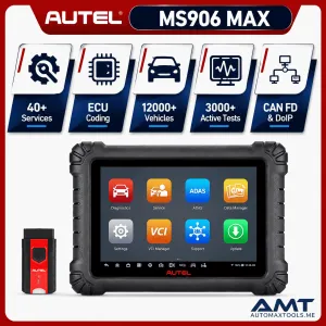 Autel MaxiSys MS906 MAX 2026 Diagnostic Scanner, 10.1” All-System Bi-Directional Scan Tool, Advanced ECU Coding, 40+ Service Functions, Active Tests, DoIP & CAN FD, Auto Scan 2.0, Android 10, 128GB, 2-Year Updates