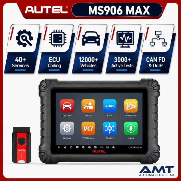 <div class="et_pb_module et_pb_wc_title et_pb_wc_title_0_tb_body product-header et_pb_bg_layout_light"> <h4>The Autel MaxiSys MS906 MAX is a powerful 10.1″ professional diagnostic scanner designed for workshops requiring OE-level all-system diagnostics, advanced ECU coding, bi-directional active tests and fast everyday service functions. With Auto Scan 2.0, wireless MaxiVCI V200 communication and broad US, Asian and European vehicle coverage, it delivers advanced workshop capability in a compact professional platform.</h4> Perform full-system scans, read and clear fault codes, view freeze-frame and live data, run component active tests, perform coding and adaptations, and access 40+ maintenance functions including Oil Reset, EPB, BMS, SAS, DPF regeneration, brake bleeding, injector coding and more. Powered by Android 10 with an octa-core processor, 4GB RAM, 128GB storage and an 11,600mAh battery, the MS906 MAX supports modern DoIP and CAN FD communication, Wi-Fi printing, pre- and post-scan reports, battery testing with optional BT506 and additional workshop accessories. </div> <div class="et_pb_module et_pb_wc_description et_pb_wc_description_0_tb_body et_pb_bg_layout_light et_pb_text_align_left"> <div class="et_pb_module_inner"> <table> <thead> <tr> <th>Specification</th> <th>Autel MaxiSys MS906 MAX</th> </tr> </thead> <tbody> <tr> <td>Product Type</td> <td>Professional OE-Level Automotive Diagnostic Scanner</td> </tr> <tr> <td>Model</td> <td>MaxiSys MS906 MAX</td> </tr> <tr> <td>Operating System</td> <td>Android 10</td> </tr> <tr> <td>Processor</td> <td>Octa-Core Processor</td> </tr> <tr> <td>Memory</td> <td>4GB RAM + 128GB On-board Memory</td> </tr> <tr> <td>Display</td> <td>10.1″ LCD Capacitive Touchscreen, 1920 × 1200</td> </tr> <tr> <td>Rear Camera</td> <td>13 Megapixel</td> </tr> <tr> <td>Battery</td> <td>11,600mAh 3.85V Lithium-Polymer Battery</td> </tr> <tr> <td>Wi-Fi</td> <td>802.11 a/b/g/n/ac</td> </tr> <tr> <td>Bluetooth</td> <td>Bluetooth 5.0 BR/EDR + BLE</td> </tr> <tr> <td>GPS</td> <td>Supported</td> </tr> <tr> <td>Expandable Storage</td> <td>SD Card Support up to 256GB</td> </tr> <tr> <td>VCI</td> <td>Bluetooth MaxiVCI V200</td> </tr> <tr> <td>Diagnostics</td> <td>OE-Level Full-System Diagnostics</td> </tr> <tr> <td>Auto Scan</td> <td>Auto Scan 2.0</td> </tr> <tr> <td>Bi-Directional Control</td> <td>Yes – Active Tests / Component Tests</td> </tr> <tr> <td>ECU Coding</td> <td>Supported – Vehicle Dependent</td> </tr> <tr> <td>Adaptations</td> <td>Supported – Vehicle Dependent</td> </tr> <tr> <td>Hidden Feature Coding</td> <td>Supported on Compatible Vehicles</td> </tr> <tr> <td>Service Functions</td> <td>40+ Maintenance, Reset & Special Functions</td> </tr> <tr> <td>Live Data</td> <td>View & Graph Real-Time ECU Data</td> </tr> <tr> <td>Freeze Frame</td> <td>Supported</td> </tr> <tr> <td>ECU Information</td> <td>Supported</td> </tr> <tr> <td>Pre & Post Scan Reports</td> <td>Supported</td> </tr> <tr> <td>Wi-Fi Printing</td> <td>Supported</td> </tr> <tr> <td>DoIP</td> <td>Supported</td> </tr> <tr> <td>CAN FD</td> <td>Supported</td> </tr> <tr> <td>Oil Reset</td> <td>Yes</td> </tr> <tr> <td>EPB Reset</td> <td>Yes</td> </tr> <tr> <td>BMS / Battery Registration</td> <td>Yes</td> </tr> <tr> <td>SAS Calibration</td> <td>Yes</td> </tr> <tr> <td>DPF Regeneration</td> <td>Yes</td> </tr> <tr> <td>ABS Brake Bleeding</td> <td>Yes</td> </tr> <tr> <td>Injector Coding</td> <td>Yes – Vehicle Dependent</td> </tr> <tr> <td>Throttle Adaptation</td> <td>Yes</td> </tr> <tr> <td>TPMS Service Functions</td> <td>Supported – Vehicle Dependent</td> </tr> <tr> <td>Battery Testing</td> <td>Supported with Optional Autel BT506</td> </tr> <tr> <td>Videoscope</td> <td>Supported with Optional Accessory</td> </tr> <tr> <td>ADAS Calibration</td> <td>Capable with Required Software & Autel Calibration Equipment</td> </tr> <tr> <td>Vehicle Coverage</td> <td>US, Asian & European Vehicles – 1996 and Newer</td> </tr> <tr> <td>Software Updates</td> <td>2 Years Free Software Updates</td> </tr> <tr> <td>Warranty</td> <td>1 Year Warranty</td> </tr> </tbody> </table> &nbsp; <strong>Autel MaxiSys MS906 MAX Product Information</strong> <a href="https://www.autel.com/mk3/4242.jhtml" target="_blank" rel="noopener"> View Official Autel MS906 MAX Product Information </a> <a href="https://m.media-amazon.com/images/I/715vb2FOaWL._AC_SL1500_.jpg"> <img class="aligncenter" src="https://m.media-amazon.com/images/I/715vb2FOaWL._AC_SL1500_.jpg" alt="Autel MaxiSys MS906 MAX professional diagnostic scanner UAE" width="807" height="807" /> </a> </div> </div> <h3><span style="color: #d2322a;"> <strong>1 Year Warranty. 2 Years Free Software Updates.</strong> </span></h3> <h4 style="color: red;">IP Restriction (works only in India, Middle East and Africa).</h4> <div class="et_pb_module et_pb_wc_title et_pb_wc_title_0_tb_body product-header et_pb_bg_layout_light"> <h4>The Autel MaxiSys MS906 MAX is a powerful 10.1″ professional diagnostic scanner designed for workshops requiring OE-level all-system diagnostics, advanced ECU coding, bi-directional active tests and fast everyday service functions. With Auto Scan 2.0, wireless MaxiVCI V200 communication and broad US, Asian and European vehicle coverage, it delivers advanced workshop capability in a compact professional platform.</h4> Perform full-system scans, read and clear fault codes, view freeze-frame and live data, run component active tests, perform coding and adaptations, and access 40+ maintenance functions including Oil Reset, EPB, BMS, SAS, DPF regeneration, brake bleeding, injector coding and more. Powered by Android 10 with an octa-core processor, 4GB RAM, 128GB storage and an 11,600mAh battery, the MS906 MAX supports modern DoIP and CAN FD communication, Wi-Fi printing, pre- and post-scan reports, battery testing with optional BT506 and additional workshop accessories. </div> <div class="et_pb_module et_pb_wc_description et_pb_wc_description_0_tb_body et_pb_bg_layout_light et_pb_text_align_left"> <div class="et_pb_module_inner"> <table> <thead> <tr> <th>Specification</th> <th>Autel MaxiSys MS906 MAX</th> </tr> </thead> <tbody> <tr> <td>Product Type</td> <td>Professional OE-Level Automotive Diagnostic Scanner</td> </tr> <tr> <td>Model</td> <td>MaxiSys MS906 MAX</td> </tr> <tr> <td>Operating System</td> <td>Android 10</td> </tr> <tr> <td>Processor</td> <td>Octa-Core Processor</td> </tr> <tr> <td>Memory</td> <td>4GB RAM + 128GB On-board Memory</td> </tr> <tr> <td>Display</td> <td>10.1″ LCD Capacitive Touchscreen, 1920 × 1200</td> </tr> <tr> <td>Rear Camera</td> <td>13 Megapixel</td> </tr> <tr> <td>Battery</td> <td>11,600mAh 3.85V Lithium-Polymer Battery</td> </tr> <tr> <td>Wi-Fi</td> <td>802.11 a/b/g/n/ac</td> </tr> <tr> <td>Bluetooth</td> <td>Bluetooth 5.0 BR/EDR + BLE</td> </tr> <tr> <td>GPS</td> <td>Supported</td> </tr> <tr> <td>Expandable Storage</td> <td>SD Card Support up to 256GB</td> </tr> <tr> <td>VCI</td> <td>Bluetooth MaxiVCI V200</td> </tr> <tr> <td>Diagnostics</td> <td>OE-Level Full-System Diagnostics</td> </tr> <tr> <td>Auto Scan</td> <td>Auto Scan 2.0</td> </tr> <tr> <td>Bi-Directional Control</td> <td>Yes – Active Tests / Component Tests</td> </tr> <tr> <td>ECU Coding</td> <td>Supported – Vehicle Dependent</td> </tr> <tr> <td>Adaptations</td> <td>Supported – Vehicle Dependent</td> </tr> <tr> <td>Hidden Feature Coding</td> <td>Supported on Compatible Vehicles</td> </tr> <tr> <td>Service Functions</td> <td>40+ Maintenance, Reset & Special Functions</td> </tr> <tr> <td>Live Data</td> <td>View & Graph Real-Time ECU Data</td> </tr> <tr> <td>Freeze Frame</td> <td>Supported</td> </tr> <tr> <td>ECU Information</td> <td>Supported</td> </tr> <tr> <td>Pre & Post Scan Reports</td> <td>Supported</td> </tr> <tr> <td>Wi-Fi Printing</td> <td>Supported</td> </tr> <tr> <td>DoIP</td> <td>Supported</td> </tr> <tr> <td>CAN FD</td> <td>Supported</td> </tr> <tr> <td>Oil Reset</td> <td>Yes</td> </tr> <tr> <td>EPB Reset</td> <td>Yes</td> </tr> <tr> <td>BMS / Battery Registration</td> <td>Yes</td> </tr> <tr> <td>SAS Calibration</td> <td>Yes</td> </tr> <tr> <td>DPF Regeneration</td> <td>Yes</td> </tr> <tr> <td>ABS Brake Bleeding</td> <td>Yes</td> </tr> <tr> <td>Injector Coding</td> <td>Yes – Vehicle Dependent</td> </tr> <tr> <td>Throttle Adaptation</td> <td>Yes</td> </tr> <tr> <td>TPMS Service Functions</td> <td>Supported – Vehicle Dependent</td> </tr> <tr> <td>Battery Testing</td> <td>Supported with Optional Autel BT506</td> </tr> <tr> <td>Videoscope</td> <td>Supported with Optional Accessory</td> </tr> <tr> <td>ADAS Calibration</td> <td>Capable with Required Software & Autel Calibration Equipment</td> </tr> <tr> <td>Vehicle Coverage</td> <td>US, Asian & European Vehicles – 1996 and Newer</td> </tr> <tr> <td>Software Updates</td> <td>2 Years Free Software Updates</td> </tr> <tr> <td>Warranty</td> <td>1 Year Warranty</td> </tr> </tbody> </table> &nbsp; <strong>Autel MaxiSys MS906 MAX Product Information</strong> <a href="https://www.autel.com/mk3/4242.jhtml" target="_blank" rel="noopener"> View Official Autel MS906 MAX Product Information </a> <a href="https://m.media-amazon.com/images/I/715vb2FOaWL._AC_SL1500_.jpg"> <img class="aligncenter" src="https://m.media-amazon.com/images/I/715vb2FOaWL._AC_SL1500_.jpg" alt="Autel MaxiSys MS906 MAX professional diagnostic scanner UAE" width="807" height="807" /> </a> </div> </div> <h3><span style="color: #d2322a;"> <strong>1 Year Warranty. 2 Years Free Software Updates.</strong> </span></h3> <h4 style="color: red;">IP Restriction (works only in India, Middle East and Africa).</h4>