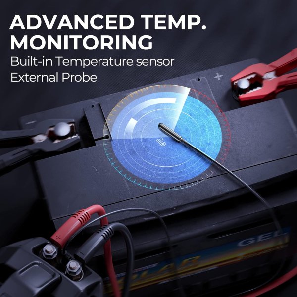 TOPDON Car Battery Charger T90A, 90Ah Smart Automotive Charger Battery Maintainer&Desulfator with 12/24V Output, 5A-90A Adjustable Charging Current, ECU Programming Stablizer for Boat Mariner Truck