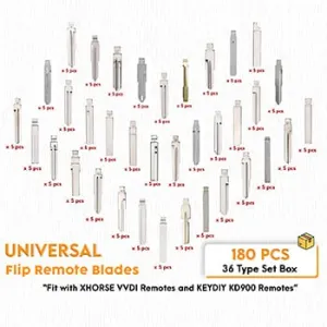 Universal Flip Remote Blade 180 pcs / 36 Type Set Box