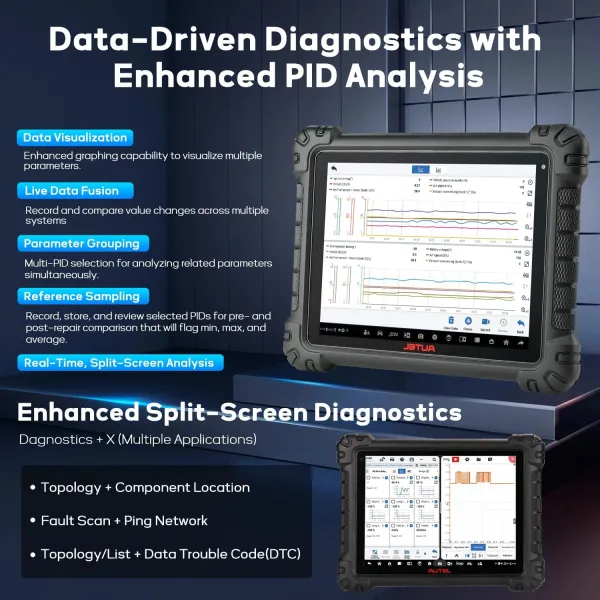 Autel MaxiSys MS909S2 Diagnostic Scanner with AI, Up of MS909, Topology 3.0, Data-Driven PID Analysis, Multi-Point DVI, 40+ Services, Motor TruSpeed Repair