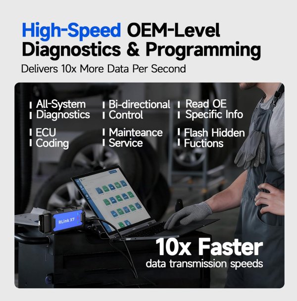 <strong>TOPDON RLink X7</strong> is a high-speed OEM-style reprogramming and diagnostic interface designed for workshop and computer-based programming tasks. It supports <strong>J2534 Pass-Thru</strong>, <strong>D-PDU</strong>, <strong>CAN-FD</strong>, and <strong>DoIP</strong>, making it suitable for supported OEM software environments and advanced service workflows. <h3>Key Features</h3> <ul> <li><strong>J2534 Pass-Thru</strong></li> <li><strong>D-PDU Support</strong></li> <li><strong>CAN-FD</strong></li> <li><strong>DoIP</strong></li> <li>OEM Reprogramming & Diagnostics</li> <li>High-Speed USB Communication</li> <li>8 Brand Coverage</li> <li>Windows 7/8/10/11 Compatible</li> <li>Lifetime Driver Updates</li> <li>Portable Carry Case Included</li> </ul> <strong>TOPDON RLink X7</strong> is a high-speed OEM-style reprogramming and diagnostic interface designed for workshop and computer-based programming tasks. It supports <strong>J2534 Pass-Thru</strong>, <strong>D-PDU</strong>, <strong>CAN-FD</strong>, and <strong>DoIP</strong>, making it suitable for supported OEM software environments and advanced service workflows. <h3>Key Features</h3> <ul> <li><strong>J2534 Pass-Thru</strong></li> <li><strong>D-PDU Support</strong></li> <li><strong>CAN-FD</strong></li> <li><strong>DoIP</strong></li> <li>OEM Reprogramming & Diagnostics</li> <li>High-Speed USB Communication</li> <li>8 Brand Coverage</li> <li>Windows 7/8/10/11 Compatible</li> <li>Lifetime Driver Updates</li> <li>Portable Carry Case Included</li> </ul>