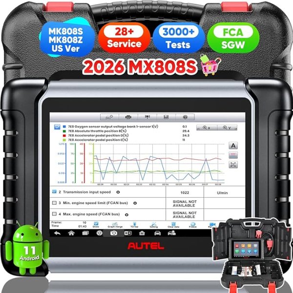 <div class="et_pb_module et_pb_wc_title et_pb_wc_title_0_tb_body product-header et_pb_bg_layout_light">
<h4>The Autel MaxiCheck MX808S is a compact professional all-system diagnostic scanner for workshops and mobile technicians. It reads and erases codes across available vehicle systems, displays and graphs live data, identifies supported vehicles with AutoVIN and performs bi-directional Active Tests, coding and adaptations.</h4>
Its 7-inch 1024 × 600 touchscreen, Android 11 operating system, Cortex-A55 1.8GHz processor and 64GB onboard storage provide a fast and portable diagnostic platform for daily workshop use. The MX808S also supports common maintenance and reset procedures including Oil Service, EPB, SAS, BMS / battery registration, DPF regeneration and injector-related functions on compatible vehicles.
</div>
<div class="et_pb_module et_pb_wc_description et_pb_wc_description_0_tb_body et_pb_bg_layout_light et_pb_text_align_left">
<div class="et_pb_module_inner">
<table>
<thead>
<tr><th>Specification</th><th>MaxiCheck MX808S</th></tr>
</thead>
<tbody>
<tr><td>Product Type</td><td>Professional All-System Bi-Directional Diagnostic Scanner</td></tr>
<tr><td>Model</td><td>MaxiCheck MX808S</td></tr>
<tr><td>Display</td><td>7″ LCD Capacitive Touchscreen, 1024 × 600</td></tr>
<tr><td>Operating System</td><td>Android 11</td></tr>
<tr><td>Processor</td><td>Cortex-A55 Quad-Core 1.8GHz</td></tr>
<tr><td>Storage</td><td>64GB Onboard Memory</td></tr>
<tr><td>Battery</td><td>5000mAh</td></tr>
<tr><td>All-System Diagnostics</td><td>Read / Erase Codes, ECU Information, Live Data</td></tr>
<tr><td>Bi-Directional Control</td><td>Yes – Active Tests</td></tr>
<tr><td>AutoVIN</td><td>Supported</td></tr>
<tr><td>Coding & Adaptations</td><td>Supported – Vehicle Dependent</td></tr>
<tr><td>Oil Service Reset</td><td>Supported</td></tr>
<tr><td>EPB Service</td><td>Supported</td></tr>
<tr><td>SAS Calibration / Reset</td><td>Supported</td></tr>
<tr><td>BMS / Battery Registration</td><td>Supported</td></tr>
<tr><td>DPF Regeneration</td><td>Supported</td></tr>
<tr><td>Injector Functions</td><td>Supported – Vehicle Dependent</td></tr>
<tr><td>Videoscope Compatibility</td><td>Supported</td></tr>
<tr><td>Wi-Fi Updates</td><td>Supported</td></tr>
<tr><td>Software Updates</td><td>2 Years Included – Automax Tools IMEA Package</td></tr>
<tr><td>Warranty</td><td>1 Year Limited Warranty</td></tr>
</tbody>
</table>
&nbsp; <strong>Autel MaxiCheck MX808S Official Information</strong>
<a href="https://www.autel.com/mk2/4079.jhtml" target="_blank" rel="noopener">
View Official Autel Product Page
</a> <a href="https://automaxtools.me/wp-content/uploads/2026/01/mx808s.jpg">
<img class="aligncenter" src="https://automaxtools.me/wp-content/uploads/2026/01/mx808s.jpg" alt="Autel MaxiCheck MX808S UAE Automax Tools" width="807" height="807" />
</a> </div>
</div>
<h3><span style="color: #d2322a;">
<strong>1 Year Warranty. 2 Year Free Software Updates.</strong>
</span></h3>
<h4 style="color: red;">IP Restriction (works only in India, Middle East and Africa).</h4> <div class="et_pb_module et_pb_wc_title et_pb_wc_title_0_tb_body product-header et_pb_bg_layout_light">
<h4>The Autel MaxiCheck MX808S is a compact professional all-system diagnostic scanner for workshops and mobile technicians. It reads and erases codes across available vehicle systems, displays and graphs live data, identifies supported vehicles with AutoVIN and performs bi-directional Active Tests, coding and adaptations.</h4>
Its 7-inch 1024 × 600 touchscreen, Android 11 operating system, Cortex-A55 1.8GHz processor and 64GB onboard storage provide a fast and portable diagnostic platform for daily workshop use. The MX808S also supports common maintenance and reset procedures including Oil Service, EPB, SAS, BMS / battery registration, DPF regeneration and injector-related functions on compatible vehicles.
</div>
<div class="et_pb_module et_pb_wc_description et_pb_wc_description_0_tb_body et_pb_bg_layout_light et_pb_text_align_left">
<div class="et_pb_module_inner">
<table>
<thead>
<tr><th>Specification</th><th>MaxiCheck MX808S</th></tr>
</thead>
<tbody>
<tr><td>Product Type</td><td>Professional All-System Bi-Directional Diagnostic Scanner</td></tr>
<tr><td>Model</td><td>MaxiCheck MX808S</td></tr>
<tr><td>Display</td><td>7″ LCD Capacitive Touchscreen, 1024 × 600</td></tr>
<tr><td>Operating System</td><td>Android 11</td></tr>
<tr><td>Processor</td><td>Cortex-A55 Quad-Core 1.8GHz</td></tr>
<tr><td>Storage</td><td>64GB Onboard Memory</td></tr>
<tr><td>Battery</td><td>5000mAh</td></tr>
<tr><td>All-System Diagnostics</td><td>Read / Erase Codes, ECU Information, Live Data</td></tr>
<tr><td>Bi-Directional Control</td><td>Yes – Active Tests</td></tr>
<tr><td>AutoVIN</td><td>Supported</td></tr>
<tr><td>Coding & Adaptations</td><td>Supported – Vehicle Dependent</td></tr>
<tr><td>Oil Service Reset</td><td>Supported</td></tr>
<tr><td>EPB Service</td><td>Supported</td></tr>
<tr><td>SAS Calibration / Reset</td><td>Supported</td></tr>
<tr><td>BMS / Battery Registration</td><td>Supported</td></tr>
<tr><td>DPF Regeneration</td><td>Supported</td></tr>
<tr><td>Injector Functions</td><td>Supported – Vehicle Dependent</td></tr>
<tr><td>Videoscope Compatibility</td><td>Supported</td></tr>
<tr><td>Wi-Fi Updates</td><td>Supported</td></tr>
<tr><td>Software Updates</td><td>2 Years Included – Automax Tools IMEA Package</td></tr>
<tr><td>Warranty</td><td>1 Year Limited Warranty</td></tr>
</tbody>
</table>
&nbsp; <strong>Autel MaxiCheck MX808S Official Information</strong>
<a href="https://www.autel.com/mk2/4079.jhtml" target="_blank" rel="noopener">
View Official Autel Product Page
</a> <a href="https://automaxtools.me/wp-content/uploads/2026/01/mx808s.jpg">
<img class="aligncenter" src="https://automaxtools.me/wp-content/uploads/2026/01/mx808s.jpg" alt="Autel MaxiCheck MX808S UAE Automax Tools" width="807" height="807" />
</a> </div>
</div>
<h3><span style="color: #d2322a;">
<strong>1 Year Warranty. 2 Year Free Software Updates.</strong>
</span></h3>
<h4 style="color: red;">IP Restriction (works only in India, Middle East and Africa).</h4>