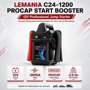 Lemania Procap C-24-1200 12V Batteryless Start Booster Professional Jump Starter Made in Switzerland