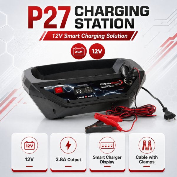 1-1-16.JPEG <h4><strong>Lemania Charging Station Professional Battery Charging Unit for Garage & Workshop Use Made in Switzerland</strong></h4><h3><strong>Lemania Charging Station Spec Chart:</strong></h3><table border="1" cellspacing="0" cellpadding="8"><thead><tr><th><strong>Feature</strong></th><th><strong>Details</strong></th></tr></thead><tbody><tr><td><strong>Product Type</strong></td><td>Professional Battery Charging Station</td></tr><tr><td><strong>Application</strong></td><td>Organized Battery Charging and Workshop Battery Service</td></tr><tr><td><strong>Suitable For</strong></td><td>Automotive Workshops, Battery Counters, Fleet Garages, and Service Departments</td></tr></tbody></table> <h4><strong>Lemania Charging Station Professional Battery Charging Unit for Garage & Workshop Use Made in Switzerland</strong></h4><h3><strong>Lemania Charging Station Spec Chart:</strong></h3><table border="1" cellspacing="0" cellpadding="8"><thead><tr><th><strong>Feature</strong></th><th><strong>Details</strong></th></tr></thead><tbody><tr><td><strong>Product Type</strong></td><td>Professional Battery Charging Station</td></tr><tr><td><strong>Application</strong></td><td>Organized Battery Charging and Workshop Battery Service</td></tr><tr><td><strong>Suitable For</strong></td><td>Automotive Workshops, Battery Counters, Fleet Garages, and Service Departments</td></tr></tbody></table>