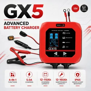 Lemania GX5 LE/R Professional Smart Charger Battery Charger & Maintainer Made in Switzerland