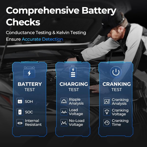<p><strong>TOPDON V2200Plus</strong> combines a high-power jump starter and a Bluetooth battery tester in one portable emergency tool.</p><p>It delivers up to <strong>2200A peak current</strong>, supports vehicles up to <strong>8.0L gasoline / 6.0L diesel</strong>, and adds <strong>12V battery testing</strong>, a <strong>16000mAh power bank</strong>, <strong>PD60W fast charging</strong>, and a <strong>300-lumen LED light</strong>.</p><h3>Key Features</h3><ul><li>2200A Peak Jump Starter</li><li>Supports 12V Vehicles</li><li>Up to 8.0L Gas / 6.0L Diesel</li><li>Bluetooth Battery Tester</li><li>16000mAh Power Bank</li><li>PD60W Type-C Fast Charging</li><li>300-Lumen LED Light</li><li>Boost Mode</li><li>Emergency Roadside Design</li></ul> <p><strong>TOPDON V2200Plus</strong> combines a high-power jump starter and a Bluetooth battery tester in one portable emergency tool.</p><p>It delivers up to <strong>2200A peak current</strong>, supports vehicles up to <strong>8.0L gasoline / 6.0L diesel</strong>, and adds <strong>12V battery testing</strong>, a <strong>16000mAh power bank</strong>, <strong>PD60W fast charging</strong>, and a <strong>300-lumen LED light</strong>.</p><h3>Key Features</h3><ul><li>2200A Peak Jump Starter</li><li>Supports 12V Vehicles</li><li>Up to 8.0L Gas / 6.0L Diesel</li><li>Bluetooth Battery Tester</li><li>16000mAh Power Bank</li><li>PD60W Type-C Fast Charging</li><li>300-Lumen LED Light</li><li>Boost Mode</li><li>Emergency Roadside Design</li></ul>