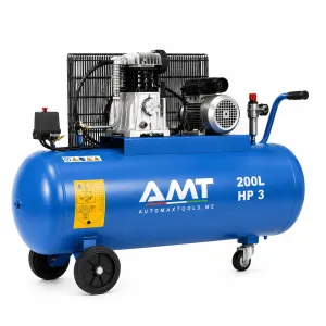 AMT-N200/3M 200L 3HP Piston Air Compressor, 2.2kW 230V Single Phase 10 Bar with ABAC Pump