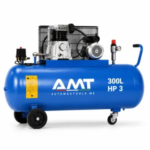 AMT-N300/3M 300L 3HP Piston Air Compressor, 2.2kW 230V Single Phase 10 Bar with ABAC Pump
