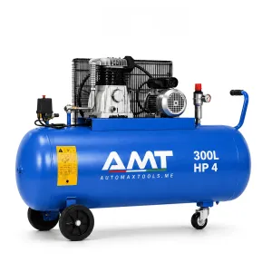 AMT-N300/4T 300L 4HP Piston Air Compressor, 3kW 400V Three Phase 10 Bar with ABAC Pump
