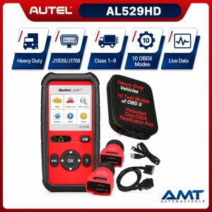 Autel AutoLink AL529HD Heavy-Duty Code Reader | J1939 J1708 | Class 1-9 | 10 OBDII Modes | Live Data | 2-Year Updates