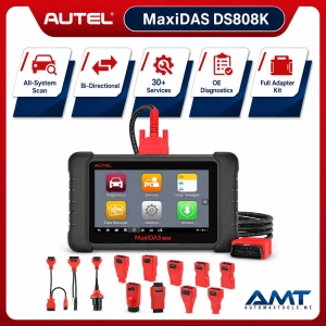 Autel MaxiDAS DS808K Diagnostic Scanner Kit | OE-Level All-System | Active Test | AutoVIN | OBD1 Adapter Kit | 2-Year Updates