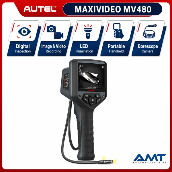 <div class="et_pb_module et_pb_wc_title et_pb_wc_title_0_tb_body product-header et_pb_bg_layout_light">
<h4>The Autel MaxiVideo MV480 is a professional handheld digital videoscope designed for high-resolution visual inspection of areas that are difficult to reach. It combines dual front and side cameras, 1920 × 1080 image/video recording, a 4.1-inch 1200 × 720 color display and a semi-rigid 1-meter probe.</h4>
The MV480 provides a 70-degree field of view, <strong>7× digital zoom</strong>, 10-level adjustable LED illumination, screen rotation, audio annotations and one-button image/video capture. The 8.5mm dual-camera probe lets technicians switch between straight-ahead and side views without removing the scope. A 2,600mAh rechargeable battery provides approximately four hours of use, while Micro SD storage, Mini USB and Micro HDMI support make inspection files easy to record, review and display.
</div>
<div class="et_pb_module et_pb_wc_description et_pb_wc_description_0_tb_body et_pb_bg_layout_light et_pb_text_align_left">
<div class="et_pb_module_inner">
<table>
<thead>
<tr><th>Specification</th><th>MaxiVideo MV480</th></tr>
</thead>
<tbody>
<tr><td>Product Type</td><td>Professional Digital Videoscope / Inspection Camera</td></tr>
<tr><td>Model</td><td>MaxiVideo MV480</td></tr>
<tr><td>Display</td><td>4.1″ TFT LCD, 1200 × 720</td></tr>
<tr><td>Camera</td><td>Dual Front & Side Cameras</td></tr>
<tr><td>Image / Video Resolution</td><td>1920 × 1080</td></tr>
<tr><td>Probe Diameter</td><td>8.5mm; 5.5mm Optional</td></tr>
<tr><td>Probe Length</td><td>1m / 39.4″</td></tr>
<tr><td>Field of View</td><td>70°</td></tr>
<tr><td>Digital Zoom</td><td>Up to 7×</td></tr>
<tr><td>LED Illumination</td><td>10-Level Adjustable LED + Flashlight</td></tr>
<tr><td>Battery</td><td>3.7V / 2600mAh</td></tr>
<tr><td>Battery Life</td><td>Approx. 4 Hours</td></tr>
<tr><td>Storage</td><td>Micro SD, 8GB Standard / Up to 128GB</td></tr>
<tr><td>Ports</td><td>Mini USB, Micro HDMI</td></tr>
<tr><td>Water Resistance</td><td>Camera Head & Cable to Approx. 1m</td></tr>
<tr><td>Audio Annotation</td><td>Supported</td></tr>
<tr><td>Software Updates</td><td>2 Years Included – Automax Tools IMEA Package</td></tr>
<tr><td>Warranty</td><td>1 Year Limited Warranty</td></tr>
</tbody>
</table>
&nbsp; <strong>Autel MaxiVideo MV480 Official / Compatibility Information</strong>
<a href="https://autel.com/special/3282.jhtml" target="_blank" rel="noopener">
View Autel MaxiVideo MV480 Information
</a> <a href="https://automaxtools.me/wp-content/uploads/2020/04/MaxiVideo-MV480.jpg">
<img class="aligncenter" src="https://automaxtools.me/wp-content/uploads/2020/04/MaxiVideo-MV480.jpg" alt="Autel MaxiVideo MV480 UAE Automax Tools" width="807" height="807" />
</a> </div>
</div>
<h3><span style="color: #d2322a;">
<strong>1 Year Warranty. 2 Year Free Software Updates.</strong>
</span></h3>
<h4 style="color: red;">IP Restriction (works only in India, Middle East and Africa).</h4> <div class="et_pb_module et_pb_wc_title et_pb_wc_title_0_tb_body product-header et_pb_bg_layout_light">
<h4>The Autel MaxiVideo MV480 is a professional handheld digital videoscope designed for high-resolution visual inspection of areas that are difficult to reach. It combines dual front and side cameras, 1920 × 1080 image/video recording, a 4.1-inch 1200 × 720 color display and a semi-rigid 1-meter probe.</h4>
The MV480 provides a 70-degree field of view, <strong>7× digital zoom</strong>, 10-level adjustable LED illumination, screen rotation, audio annotations and one-button image/video capture. The 8.5mm dual-camera probe lets technicians switch between straight-ahead and side views without removing the scope. A 2,600mAh rechargeable battery provides approximately four hours of use, while Micro SD storage, Mini USB and Micro HDMI support make inspection files easy to record, review and display.
</div>
<div class="et_pb_module et_pb_wc_description et_pb_wc_description_0_tb_body et_pb_bg_layout_light et_pb_text_align_left">
<div class="et_pb_module_inner">
<table>
<thead>
<tr><th>Specification</th><th>MaxiVideo MV480</th></tr>
</thead>
<tbody>
<tr><td>Product Type</td><td>Professional Digital Videoscope / Inspection Camera</td></tr>
<tr><td>Model</td><td>MaxiVideo MV480</td></tr>
<tr><td>Display</td><td>4.1″ TFT LCD, 1200 × 720</td></tr>
<tr><td>Camera</td><td>Dual Front & Side Cameras</td></tr>
<tr><td>Image / Video Resolution</td><td>1920 × 1080</td></tr>
<tr><td>Probe Diameter</td><td>8.5mm; 5.5mm Optional</td></tr>
<tr><td>Probe Length</td><td>1m / 39.4″</td></tr>
<tr><td>Field of View</td><td>70°</td></tr>
<tr><td>Digital Zoom</td><td>Up to 7×</td></tr>
<tr><td>LED Illumination</td><td>10-Level Adjustable LED + Flashlight</td></tr>
<tr><td>Battery</td><td>3.7V / 2600mAh</td></tr>
<tr><td>Battery Life</td><td>Approx. 4 Hours</td></tr>
<tr><td>Storage</td><td>Micro SD, 8GB Standard / Up to 128GB</td></tr>
<tr><td>Ports</td><td>Mini USB, Micro HDMI</td></tr>
<tr><td>Water Resistance</td><td>Camera Head & Cable to Approx. 1m</td></tr>
<tr><td>Audio Annotation</td><td>Supported</td></tr>
<tr><td>Software Updates</td><td>2 Years Included – Automax Tools IMEA Package</td></tr>
<tr><td>Warranty</td><td>1 Year Limited Warranty</td></tr>
</tbody>
</table>
&nbsp; <strong>Autel MaxiVideo MV480 Official / Compatibility Information</strong>
<a href="https://autel.com/special/3282.jhtml" target="_blank" rel="noopener">
View Autel MaxiVideo MV480 Information
</a> <a href="https://automaxtools.me/wp-content/uploads/2020/04/MaxiVideo-MV480.jpg">
<img class="aligncenter" src="https://automaxtools.me/wp-content/uploads/2020/04/MaxiVideo-MV480.jpg" alt="Autel MaxiVideo MV480 UAE Automax Tools" width="807" height="807" />
</a> </div>
</div>
<h3><span style="color: #d2322a;">
<strong>1 Year Warranty. 2 Year Free Software Updates.</strong>
</span></h3>
<h4 style="color: red;">IP Restriction (works only in India, Middle East and Africa).</h4>