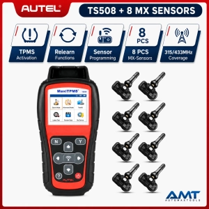 Autel MaxiTPMS TS508 + 8 Dual-Frequency MX-Sensors | TPMS Activation | Programming | Relearn | 315/433MHz | 2-Year Updates