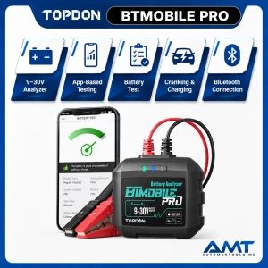 TOPDON BTMobile Pro Bluetooth Battery Tester | 12V Battery Test | 12V/24V Cranking & Charging Test | Smartphone App | Automatic Reports