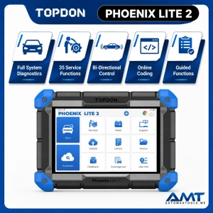 TOPDON Phoenix Lite 2 2026 Automotive Diagnostic Scanner | 35 Service Functions | Online Coding | Bi-Directional Control | VAG Guided Functions | 200+ Vehicle Makes | 3 Years Updates Middle East