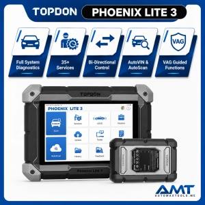 TOPDON Phoenix Lite 3 Automotive Diagnostic Scanner | 35 Service Functions | ECU Online Coding | Topology Mapping | Bi-Directional Control | CAN FD | FCA Gateway | 168+ Makes | 3 Years Updates Middle East