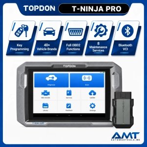 TOPDON T-Ninja Pro Automotive Key Programmer | 40+ Vehicle Brands | 8 Service Functions | Full OBD2 | Bluetooth VCI | 8-inch Android Tablet | 3 Years Updates Middle East