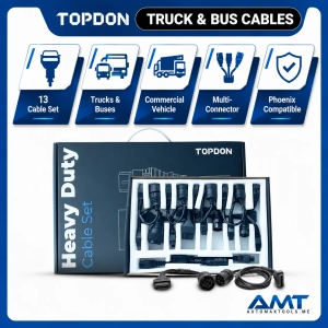TOPDON Truck & Bus Diagnostic Cable Set | 13 Heavy-Duty Adapters | MAN CAT OBD Volvo Renault Iveco Isuzu | Cables Only