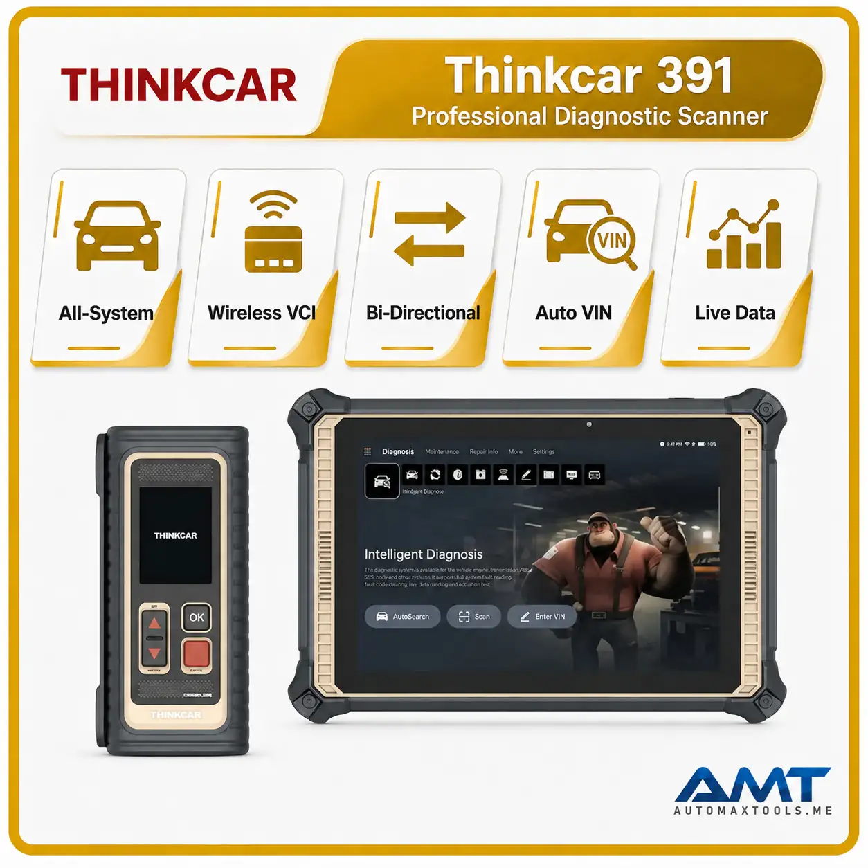 THINKCAR 391 PROFESSIONAL DIAGNOSTIC SCANNER – OE-LEVEL, ONLINE PROGRAMMING, CAN FD, DOIP & J2534 | 2-YEAR WARRANTY & 3-YEAR SOFTWARE UPDATES 10 Thinkcar 391