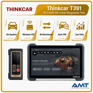 THINKCAR T391 Diagnostic Scanner – 10.1″ TCOS, 4GB/128GB, ThinkLink VCI, Topology & 41 Services | 2-Year Warranty & 3-Year Software Updates