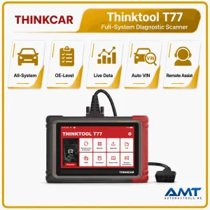 Thinktool T77 Diagnostic Scanner – 7″ Full-System Tool, CAN FD, DoIP, Bi-Directional Control & 34 Services | 2-Year Warranty & 3-Year Software Updates