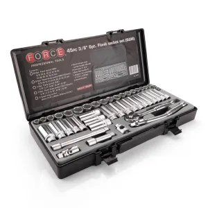 45 Pcs. 3/8" Dr Socket Set 6PT. 8-22MM Force