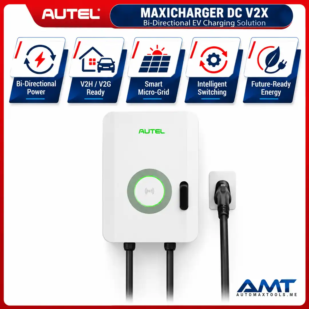 Autel MaxiCharger DC V2X 12kW Bi-Directional EV Charger | V2H / V2G | CCS1 / CHAdeMO | HEMS & Backup Power