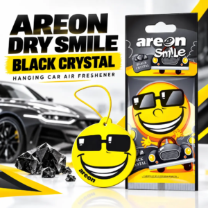Areon Smile Dry Black Crystal Hanging Air Freshener | Card Fragrance
