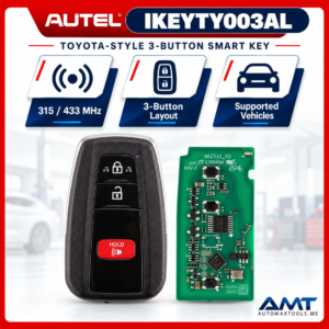 Autel IKEYTY003AL Toyota-Style Universal Smart Key | 3 Buttons | 4D & 8A | 315/433MHz