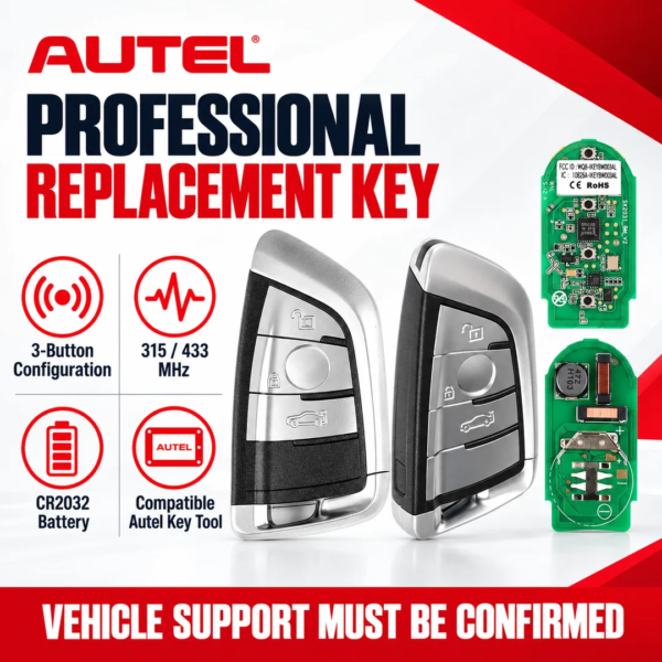 <h3>Autel IKEYBW003AL BMW-Style Universal Smart Key</h3>
<p>The Autel IKEYBW003AL is an OE-style universal smart key for supported BMW-style applications. It is generated and programmed through compatible Autel MaxiIM key tools, helping professional locksmiths reduce the number of model-specific remote keys held in inventory.</p>
<h3>Technical Specifications</h3>
<table><thead><tr><th>Specification</th><th>Details</th></tr></thead><tbody>
<tr><td><strong>Model</strong></td><td>IKEYBW003AL</td></tr>
<tr><td><strong>Key Style</strong></td><td>BMW-style universal smart/proximity key</td></tr>
<tr><td><strong>Button Layout</strong></td><td>3-button layout; confirm icons against the supplied image</td></tr>
<tr><td><strong>Programming Platform</strong></td><td>Autel MaxiIM KM100/KM100X and supported MaxiIM systems</td></tr>
<tr><td><strong>Frequency</strong></td><td>Multi-frequency configuration; selected according to supported vehicle coverage</td></tr>
<tr><td><strong>Blade</strong></td><td>Emergency blade is application-specific and may be sold/cut separately</td></tr>
</tbody></table>
<p><strong>Compatibility note:</strong> BMW-style appearance does not mean universal fitment across every BMW or Volvo model. Compatibility, frequency and available functions vary by vehicle, market and Autel software version; verify by VIN in the Autel tool.</p> <h3>Autel IKEYBW003AL BMW-Style Universal Smart Key</h3>
<p>The Autel IKEYBW003AL is an OE-style universal smart key for supported BMW-style applications. It is generated and programmed through compatible Autel MaxiIM key tools, helping professional locksmiths reduce the number of model-specific remote keys held in inventory.</p>
<h3>Technical Specifications</h3>
<table><thead><tr><th>Specification</th><th>Details</th></tr></thead><tbody>
<tr><td><strong>Model</strong></td><td>IKEYBW003AL</td></tr>
<tr><td><strong>Key Style</strong></td><td>BMW-style universal smart/proximity key</td></tr>
<tr><td><strong>Button Layout</strong></td><td>3-button layout; confirm icons against the supplied image</td></tr>
<tr><td><strong>Programming Platform</strong></td><td>Autel MaxiIM KM100/KM100X and supported MaxiIM systems</td></tr>
<tr><td><strong>Frequency</strong></td><td>Multi-frequency configuration; selected according to supported vehicle coverage</td></tr>
<tr><td><strong>Blade</strong></td><td>Emergency blade is application-specific and may be sold/cut separately</td></tr>
</tbody></table>
<p><strong>Compatibility note:</strong> BMW-style appearance does not mean universal fitment across every BMW or Volvo model. Compatibility, frequency and available functions vary by vehicle, market and Autel software version; verify by VIN in the Autel tool.</p>
